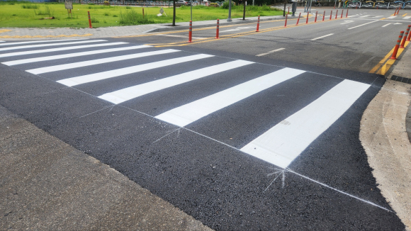 자이와 푸르지오사이 횡단보도